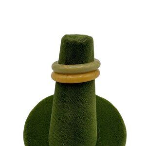 Vintage Yellow & GreenAcrylic Rings Size 6.75